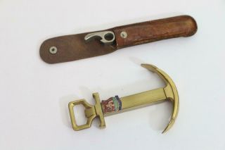 2 X Vintage Corkscrew 1 X Barclays Picnic Type And Novelty Brass Anchor Pwllheli