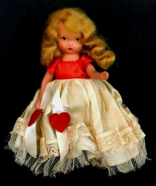 Vintage Nancy Ann Storybook Doll With Heart Dress
