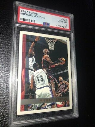 Michael Jordan Chicago Bulls 1997 Topps 123 Gem Mt Psa 10