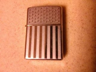 Zippo Lighter Brushed & Polished Stars Stripes Old Glory American Flag