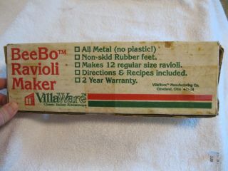 Vintage Beebo Villaware Ravioli Maker 5400 - All Metal Italian Italy Restaurant