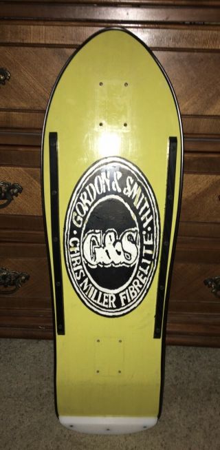 Og 1986 G & S Chris Miller Fibrelite Skateboard Deck Rare