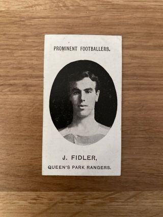 Rare Taddy Prominent Footballers Cigarette Card 1907 J Fidler Queens Park Ranger