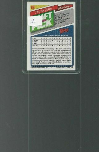 1993 DEREK JETER Topps GOLD 98 Yankees HOF Rookie Rc 2