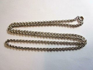 Vintage Sterling Silver 21 " Long Belcher Link Necklace,  Chain - 9.  4g