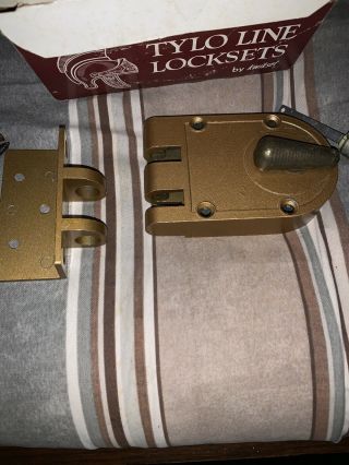 Vintage Brass Door Lock Dead Bolt Gold Color with Hardware 2