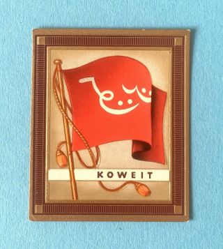 Flag Flags Banner Arms Kuwait Embossed Tobacco Card Germany 1930 