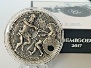 Niue 2017 Demigods " Achilles " 2oz Antique Finish Silver Coin.