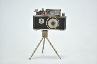 Vintage Cont - Lite Table Lighter Camera Tripod Release Box Occupied - Japan