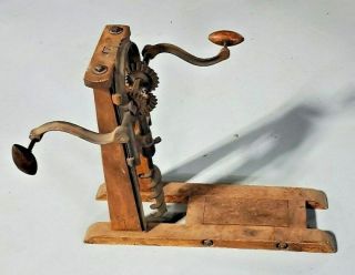Vintage Antique Barn Beam Boring Drill Timber Tool Drill Auger Press Complete