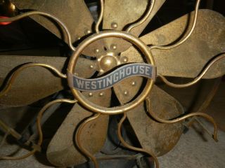 Rare Antique Westinghouse 6 Blade Brass 3 Speed Fan Style 162634a 162634