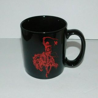 Neat Marlboro Coffee Cup Or Mug Black With Rodeo Bucking Bronco Cowboy Image