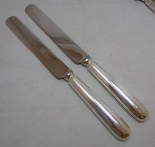 Good Set 12 Elizabeth II Sterling silver OE dinner knives,  1092g,  1996 2
