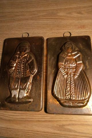 Vintage Copper Dutch Boy And Girl Chocolate Mold
