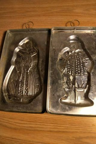 Vintage copper Dutch Boy and girl chocolate mold 2