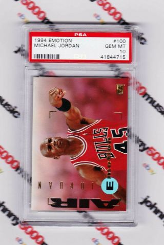 Michael Jordan 1994 Skybox Emotion Air 100 Graded Psa Gem 10 Chicago Bulls