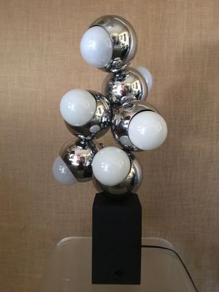 Vintage Sonneman Chrome Multi Ball Molecule Table Lamp Space Age Modern 60 70 