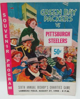 Vintage Aug.  27,  1966 Green Bay Packers Vs Pittsburgh Steelers Game Program
