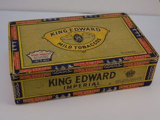 Vintage King Edward Imperial Cigar Box " The Great Imperial " 2 For 15¢ Empty Box