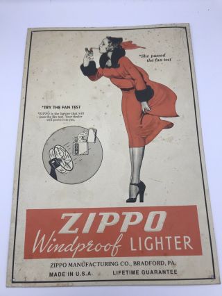 11 X 16 Windy Varga Girl Zippo Windproof Lighter Embossed Metal Sign
