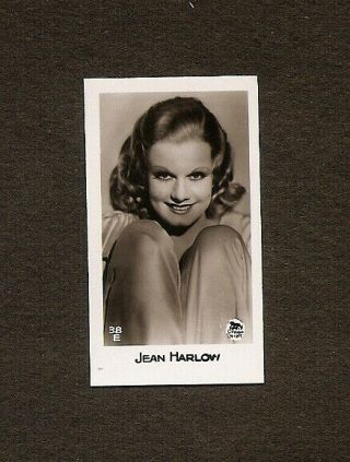 Jean Harlow Card Vintage 1933 Real Photo Bridgwater Film Stars