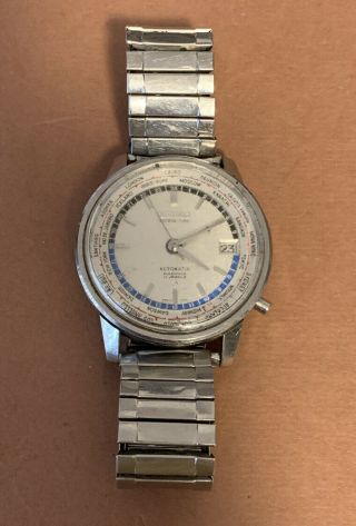 Vintage Seiko World Time Automatic Watch 17 Jewel Diashock/waterproof 6217 - 7000