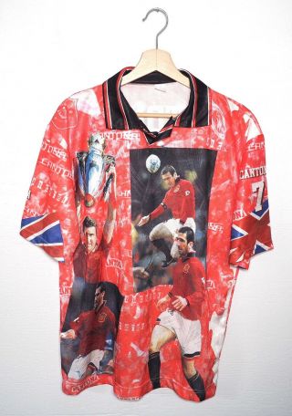Vintage Eric Cantona 7 Fan Football Soccer Shirt Jersey Short Sleeves Size L
