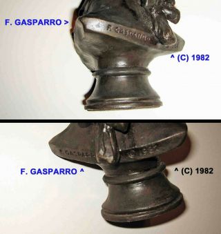 RARE Bronze BUST of GEORGE WASHINGTON by LATE US ' S FRANK GASPARRO 2