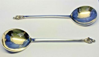 Rare Pair Large Georgian Solid Silver Apostle Spoons London 1773 William Fearn