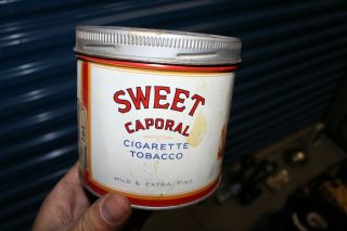 Vintage Sweet Caporal Cigarette Tobacco Tin Can