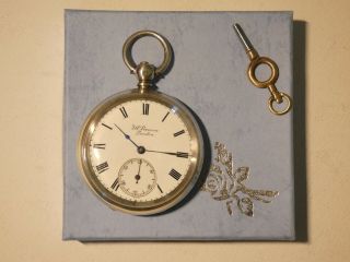 Antique London Hallmarked Silver J.  W.  BENSON Pocket Watch Dated 1878. 2