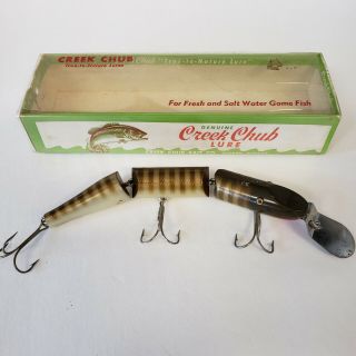 Vintage Creek Chub Triple Jointed Pikie In Pike Scale Antique Fishing Lure