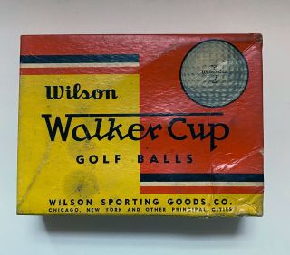 Vintage Wilson Walker Cup Dozen Golf Balls With Display