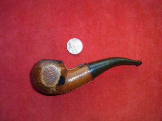 A Vintage Leather Covered Tobacco Smoking Pipe 