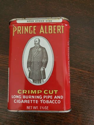 Vinta Prince Albert Crimp Cut Pipe & Cigarette Tobacco Tin Can
