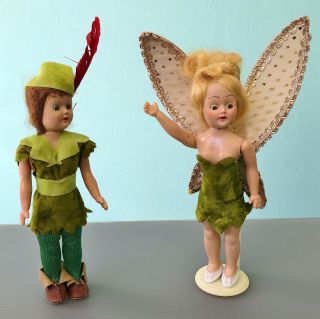 Vintage Peter Pan And Tinkerbell Dolls (50 