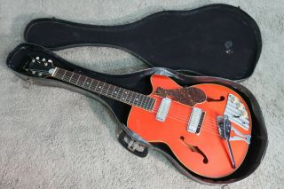 Vintage 1960s Kawai Telestar Guitar Rare Shape Orange Color Ry Cooder Pick Up