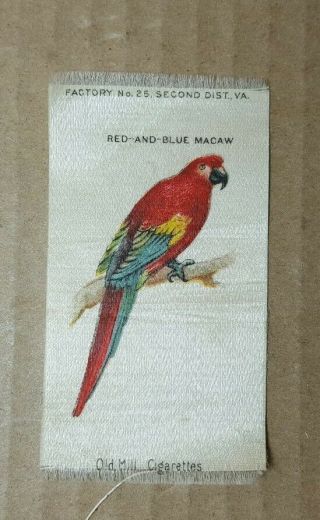 Vintage Old Mill Cigarettes Red And Blue Macaw Tobacco Silk