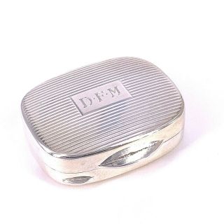 Tiffany & Co Vintage Ribbed Silver Pill Case Box 2