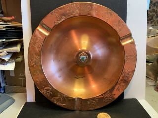 Large Vintage Copper Ash Tray,  Daytona Beach,  Fl,  Made In South Africa
