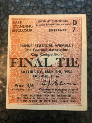 Vintage Ticket: Manchester City V Birmingham City 1956 Fa Cup Final