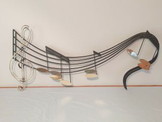 Curtis Jere Signed Metal Wall Art Musical Notes Silhouette Sculpture
