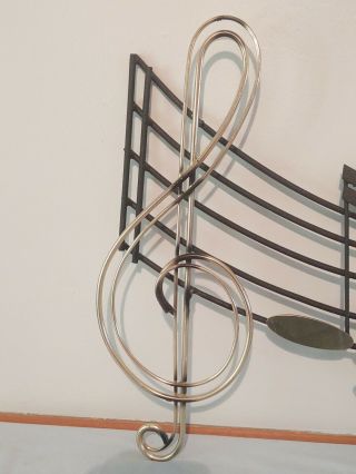 Curtis Jere Signed Metal Wall Art Musical Notes Silhouette Sculpture 2