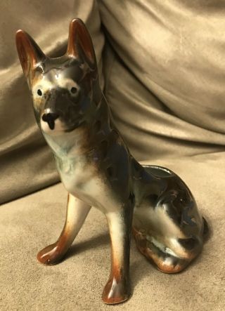 Vintage German Shepherd Dog Ceramic Pipe Holder Rest