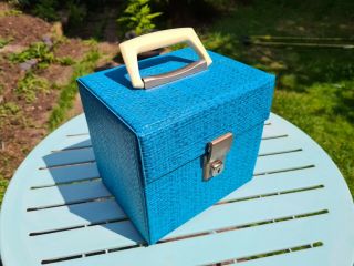 Vintage Record Storage / Carry Case For 7 " 45s - Blue Holds 50,