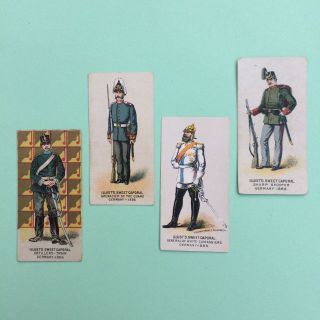 1800s 4 Sweet Caporal Cigarette Cards,  German Soldiers In Uniform,  N224 Kinney