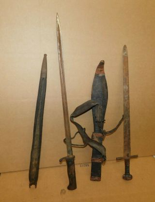 Antique Luneschloss Solingen German Military Sword Bayonet 1906? W/extra Sword
