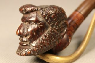 Hand - Carved Vintage Abraham Lincoln Figural Briar Estate Pipe Pipa Pfeife 烟斗