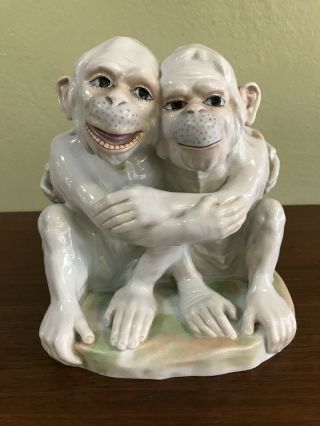 Carl Thieme Dresden German Porcelain Monkeys Figurine