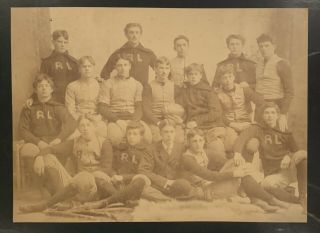 Antique 1893 Roxbury Latin School Of Boston Football Team Cabinet Photo Old 1890